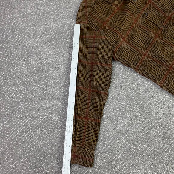 Ermenegildo Zegna Houndstooth Corduroy Shirt Men's Medium Brown Cotton Italy - Picture 10 of 11